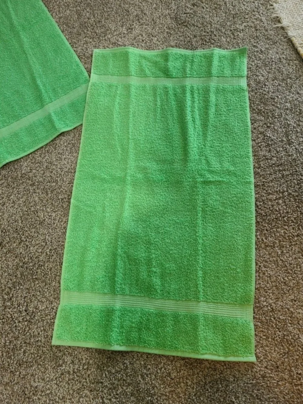 2 VTG NWT Elegance Lady Pepperell Hand Towels Apple Green 100% Cotton USA